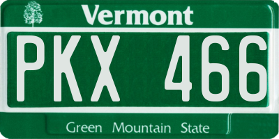 VT license plate PKX466