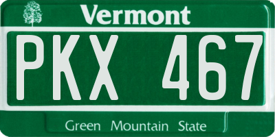 VT license plate PKX467