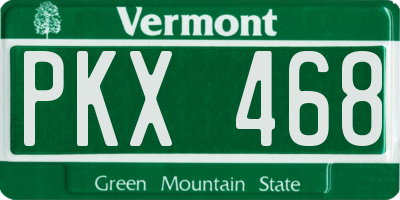 VT license plate PKX468
