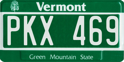 VT license plate PKX469