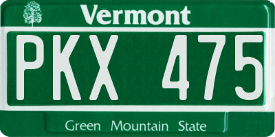 VT license plate PKX475