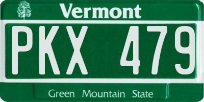 VT license plate PKX479