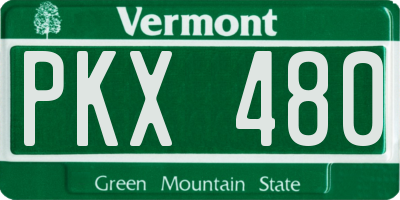 VT license plate PKX480