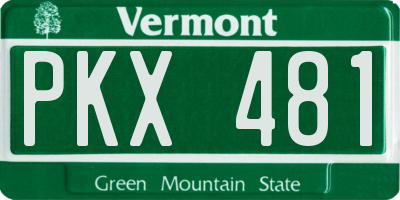 VT license plate PKX481