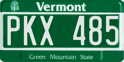 VT license plate PKX485