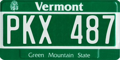VT license plate PKX487