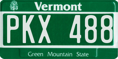 VT license plate PKX488