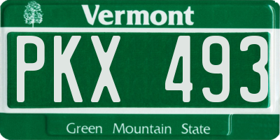 VT license plate PKX493