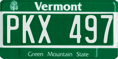 VT license plate PKX497