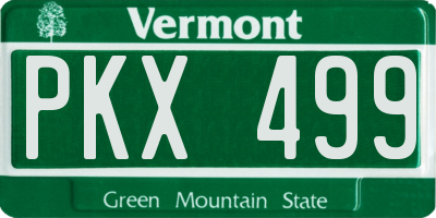 VT license plate PKX499