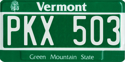 VT license plate PKX503