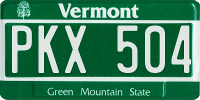 VT license plate PKX504