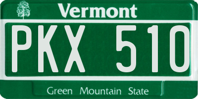 VT license plate PKX510