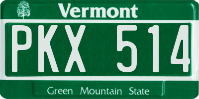 VT license plate PKX514