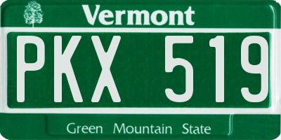 VT license plate PKX519