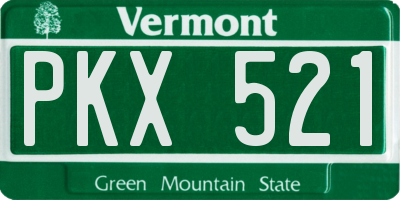 VT license plate PKX521