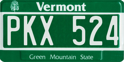 VT license plate PKX524