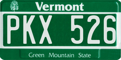 VT license plate PKX526