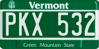VT license plate PKX532