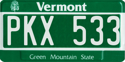 VT license plate PKX533