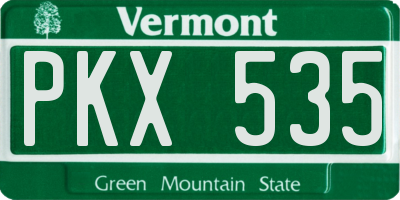 VT license plate PKX535
