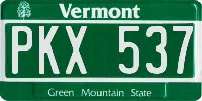VT license plate PKX537