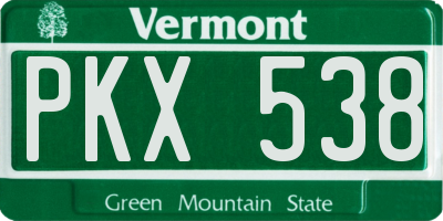 VT license plate PKX538