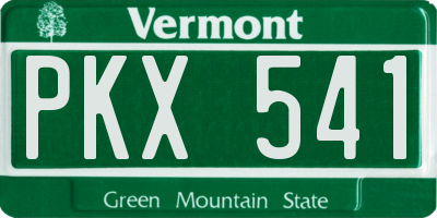 VT license plate PKX541