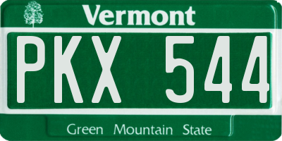 VT license plate PKX544