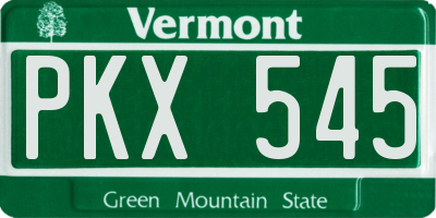 VT license plate PKX545