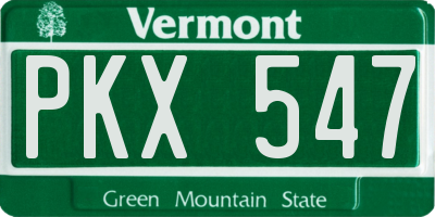VT license plate PKX547