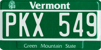 VT license plate PKX549