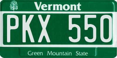 VT license plate PKX550
