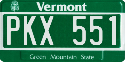 VT license plate PKX551