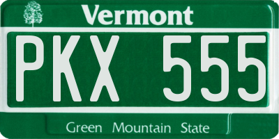 VT license plate PKX555
