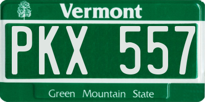 VT license plate PKX557