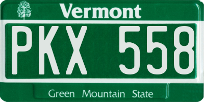 VT license plate PKX558