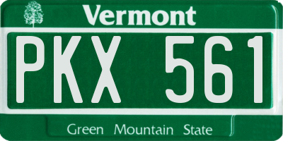 VT license plate PKX561