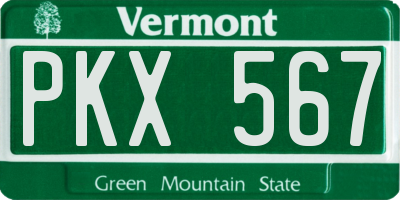 VT license plate PKX567