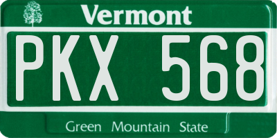VT license plate PKX568