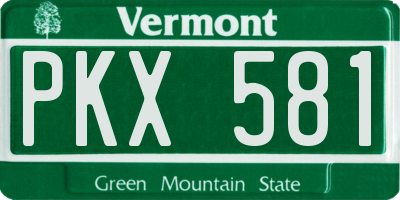 VT license plate PKX581