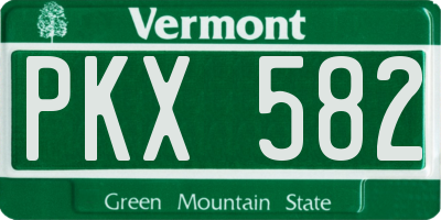 VT license plate PKX582