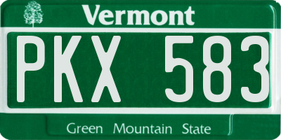 VT license plate PKX583