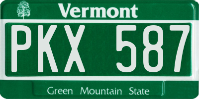VT license plate PKX587