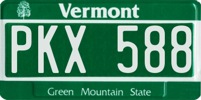 VT license plate PKX588