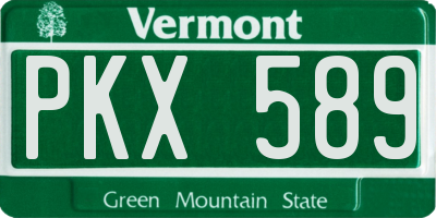 VT license plate PKX589