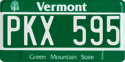 VT license plate PKX595