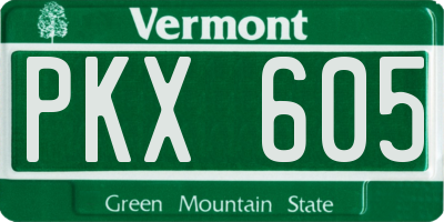 VT license plate PKX605