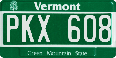 VT license plate PKX608