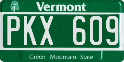 VT license plate PKX609
